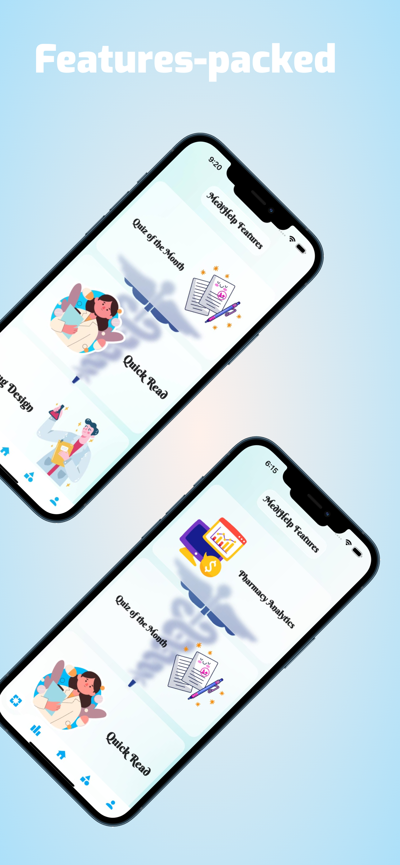 MediHelp feature screens